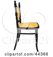 Poster, Art Print Of Vintage Black And Yellow Chair Facing Right