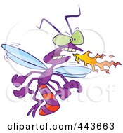 Royalty Free RF Clip Art Illustration Of A Cartoon Flaming Dragonfly