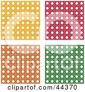 Collage Of Yellow Red Orange And Green Wicker Pattern Backgrounds