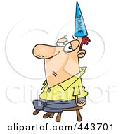 Poster, Art Print Of Cartoon Man Wearing A Dunce Hat
