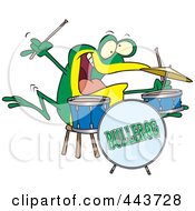Cartoon Drummer Frog