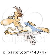 Royalty Free RF Clip Art Illustration Of A Cartoon Crawling Man In A Drought by toonaday
