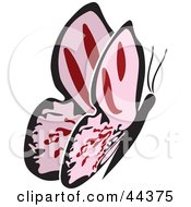 Poster, Art Print Of Fluttering Pink Butterfly Going Right