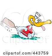 Royalty Free RF Clip Art Illustration Of A Cartoon Rowing Duck by toonaday