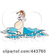Royalty Free RF Clip Art Illustration Of A Cartoon Drowning Man