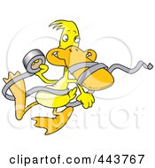 Poster, Art Print Of Cartoon Duck With Tape