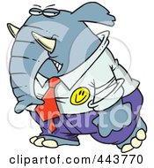 Royalty Free RF Clip Art Illustration Of A Cartoon Grumpy Business Elephant