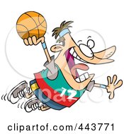 Poster, Art Print Of Cartoon Man Making A Slam Dunk