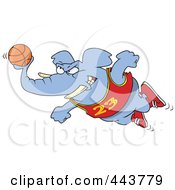 Poster, Art Print Of Cartoon Basketball Elephant