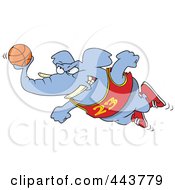 Royalty Free RF Clip Art Illustration Of A Cartoon Basketball Elephant by toonaday