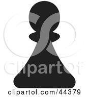Clipart Illustration Of A Black Silhouette Of A Pawn Chess Piece