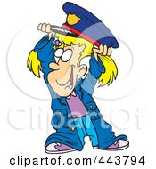Cartoon Girl In A Police Costume