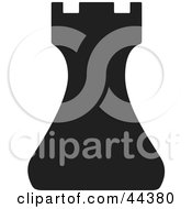 Clipart Illustration Of A Black Silhouette Of A Rook Chess Piece