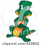 Royalty Free RF Clip Art Illustration Of A Crocodile In Love by dero