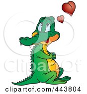 Poster, Art Print Of Crocodile With Love Hearts