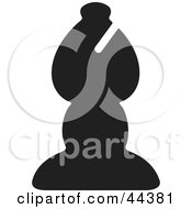 Poster, Art Print Of Black Silhouette Of A Bishop Chess Piece