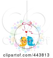 Poster, Art Print Of Love Birds In A Round Cage