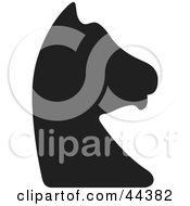 Clipart Illustration Of A Black Silhouette Of A Knight Chess Piece
