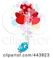 Love Bird Delivering Heart Balloons