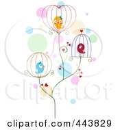 Poster, Art Print Of Love Birds In Wire Cages