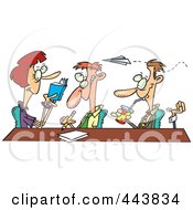 Royalty Free RF Clip Art Illustration Of A Cartoon Business Team Clowning Around In A Meeting