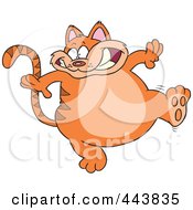Poster, Art Print Of Cartoon Walking Fat Orange Cat