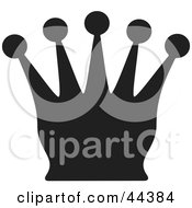 Clipart Illustration Of A Black Silhouette Of A Queen Chess Piece