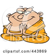 Cartoon Meditating Monk