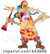 Royalty Free RF Clip Art Illustration Of A Cartoon Sports Fan With Body Paint