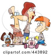 Poster, Art Print Of Cartoon Pleasant Family