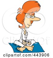 Royalty Free RF Clip Art Illustration Of A Cartoon Woman Meditating With A Yin Yang