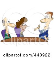Royalty Free RF Clip Art Illustration Of A Cartoon Business Team In A Meeting