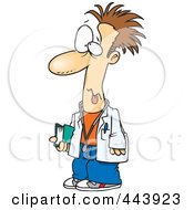 Royalty Free RF Clip Art Illustration Of A Cartoon Tired Med Student by toonaday