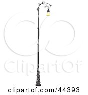 Clipart Illustration Of A Tall Wrought Iron Street Lamp by Frisko #COLLC44393-0114