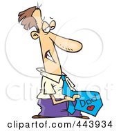 Royalty Free RF Clip Art Illustration Of A Cartoon Proud Dad Businessman Showing Off His Tie by toonaday