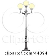 Clipart Illustration Of A Beautiful Wrought Iron Street Lamp by Frisko