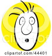 Clipart Illustration Of A Man With A Scared Facial Expression by Frisko