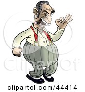 Clipart Illustration Of A Chubby Mafia Man Smoking A Cigar
