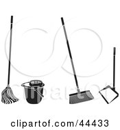 Clipart Illustration Of A Digital Collage Of Cleaning Tools
