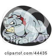 Clipart Illustration Of A Tough Muscular Gray Bulldog In A Defensive Stance by Frisko
