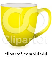 Royalty Free RF Clip Art Of A Profile View Of A Yellow Coffee Cup by michaeltravers