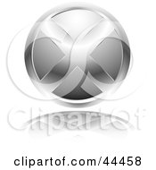 Royalty Free RF Clip Art Of A Circular Website X Button In Silver by michaeltravers