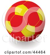 Poster, Art Print Of Red And Yellow Soccer Ball Football
