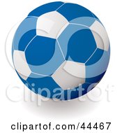 Poster, Art Print Of Blue And White Soccer Ball Football