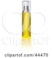 Royalty Free RF Clip Art Of A Glass Cologne Bottle Filled With Yellow Liquid Fragrance