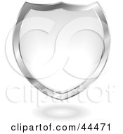 Royalty Free RF Clip Art Of A Silver And White Gel Blended Shield Design Element by michaeltravers #COLLC44471-0111