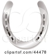 Royalty Free RF Clip Art Of A Shiny New 3d Silver Horseshoe by michaeltravers