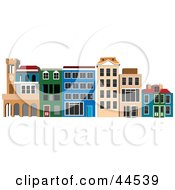 Clipart Illustration Of A Commercial Shopping Center With Colorful Buildings by toonster #COLLC44539-0117