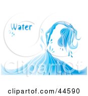Clipart Illustration Of A Magical Woman Emerging From A Blue Water Splash by MilsiArt