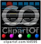 Clipart Illustration Of A Digital Collage Of Blue Gray And Colorful Web Design Elements